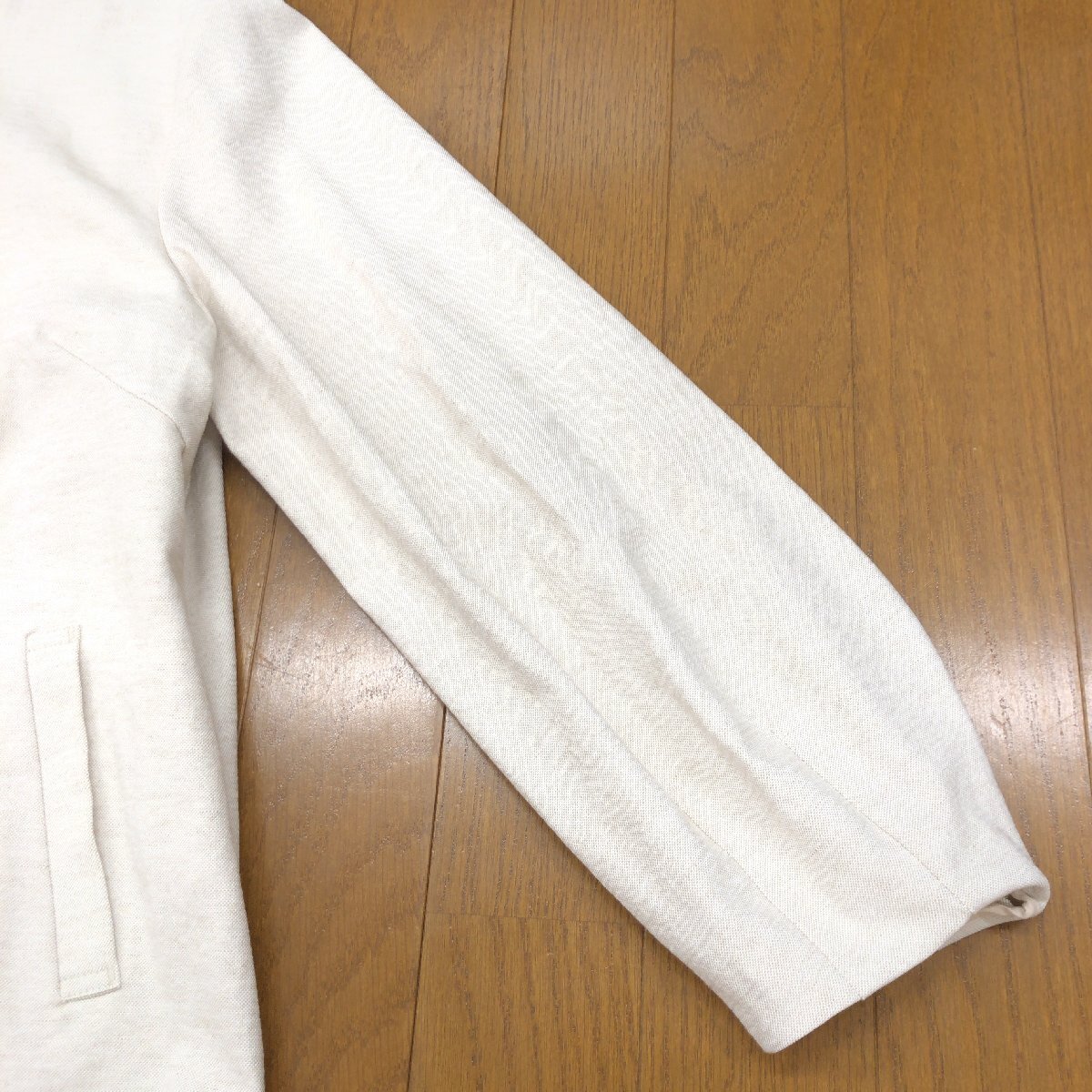 美品 CORDIER コルディア 麻 リネンブレンド ノーカラー サマージャケット 40 ライトベージュ 日本製 羽織り 国内正規品 レディースの画像5