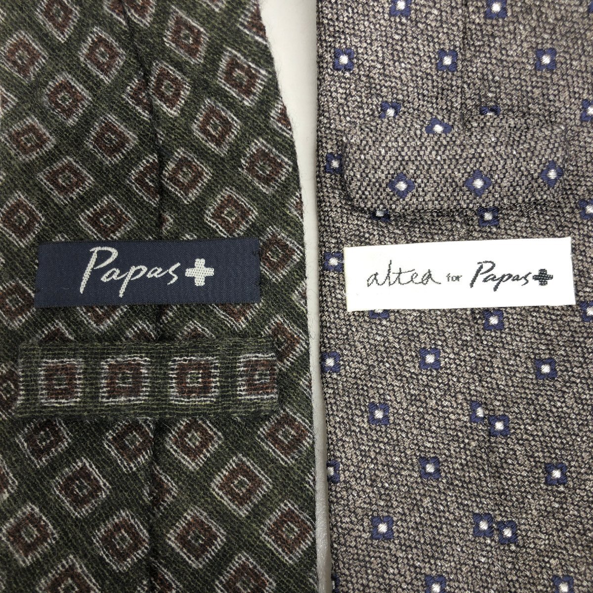 Papas+ Papas плюс мелкий рисунок рисунок шелк 100% шерсть 100% галстук 2 шт. комплект продажа комплектом Италия производства сделано в Японии внутренний стандартный товар мужской джентльмен 