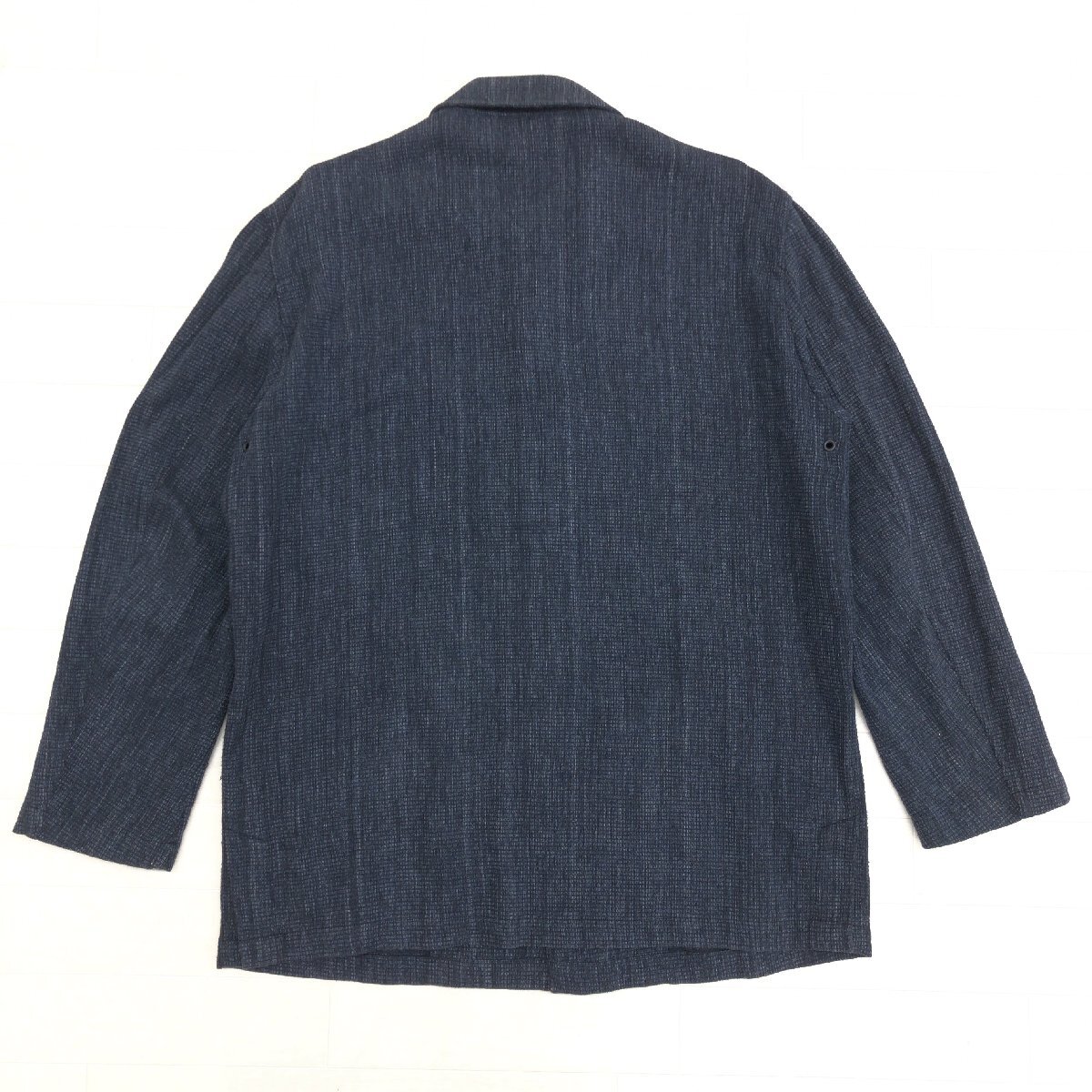 ●gotairiku 五大陸 麻 リネン混 サマージャケット 48(L) 紺 ネイビー ショートコート リネンジャケット 羽織り 国内正規品 メンズ 紳士の画像2