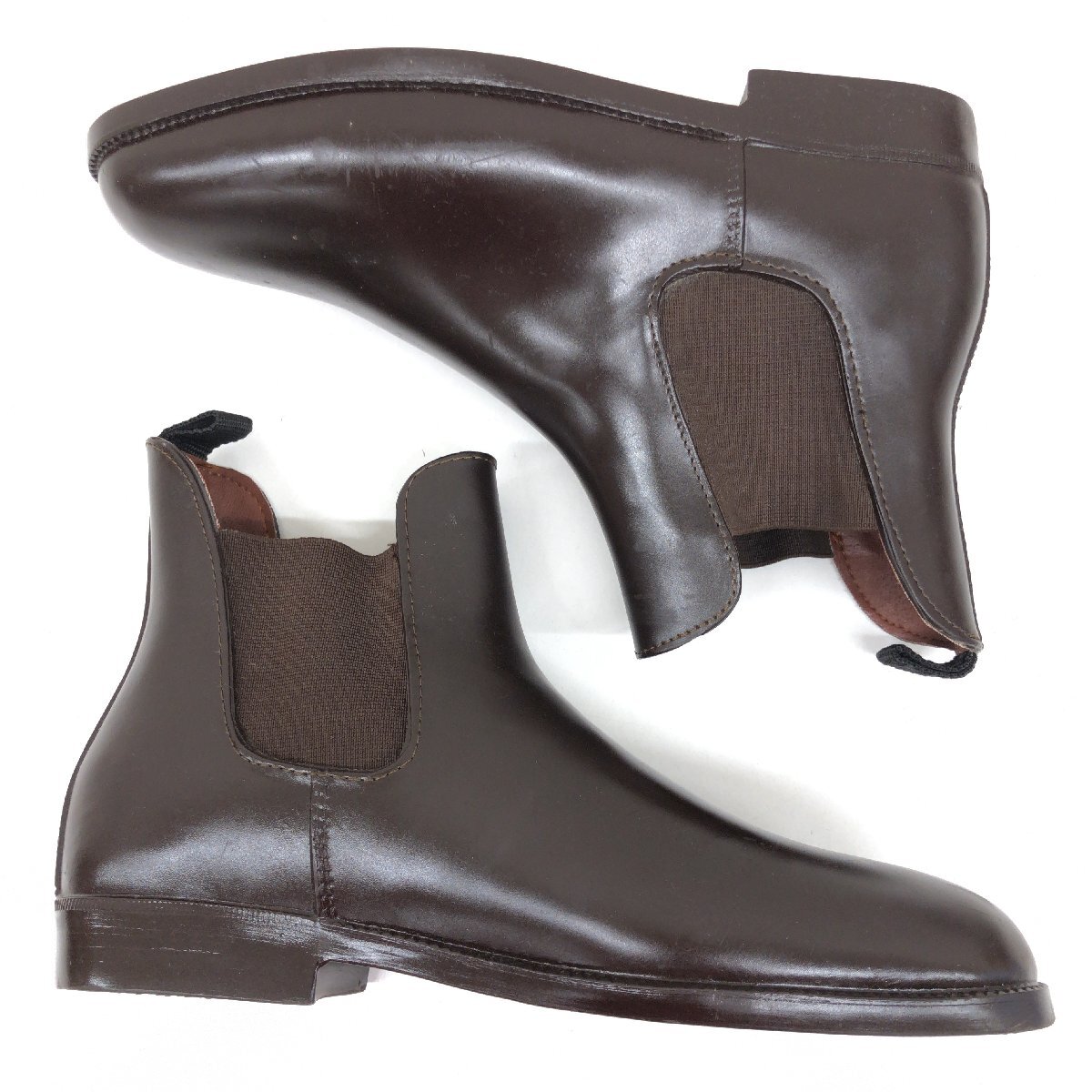 *TAKEO KIKUCHI Takeo Kikuchi side-gore rain boots 41(25.5cm) dark brown side-gore boots boots waterproof . rain combined use men's gentleman 