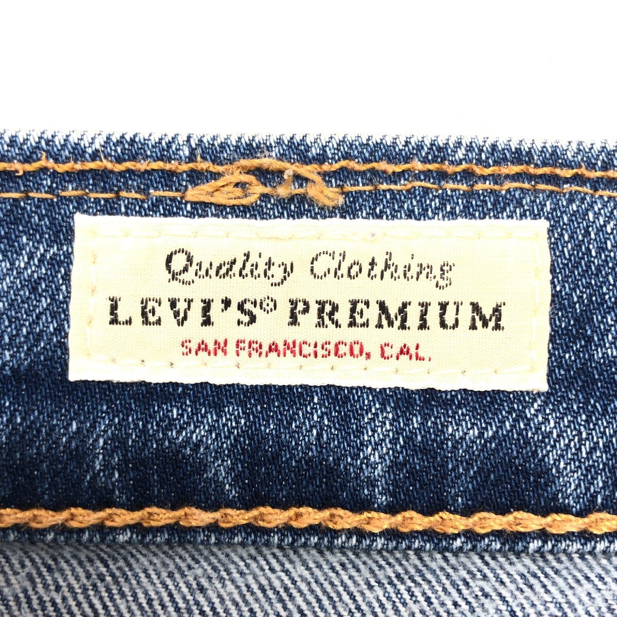 ●美品 Levi’s PREMIUM リーバイス 505 USED加工 ビッグE テーパード デニム パンツ 28 w76 ジーンズ アメカジ 古着 レザーパッチ メンズ_画像4