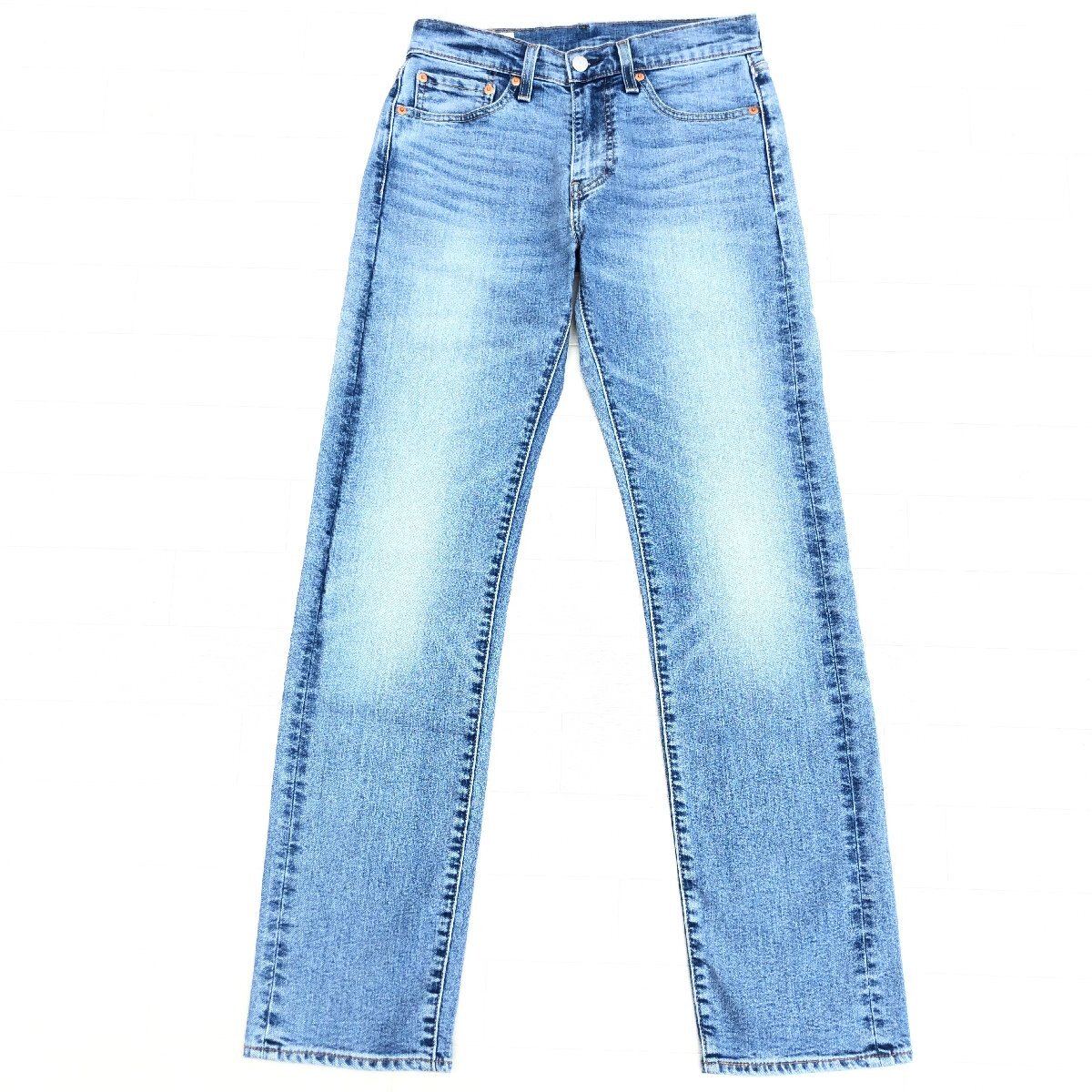 ●美品 Levi’s PREMIUM リーバイス 505 USED加工 ビッグE テーパード デニム パンツ 28 w76 ジーンズ アメカジ 古着 レザーパッチ メンズ_画像1