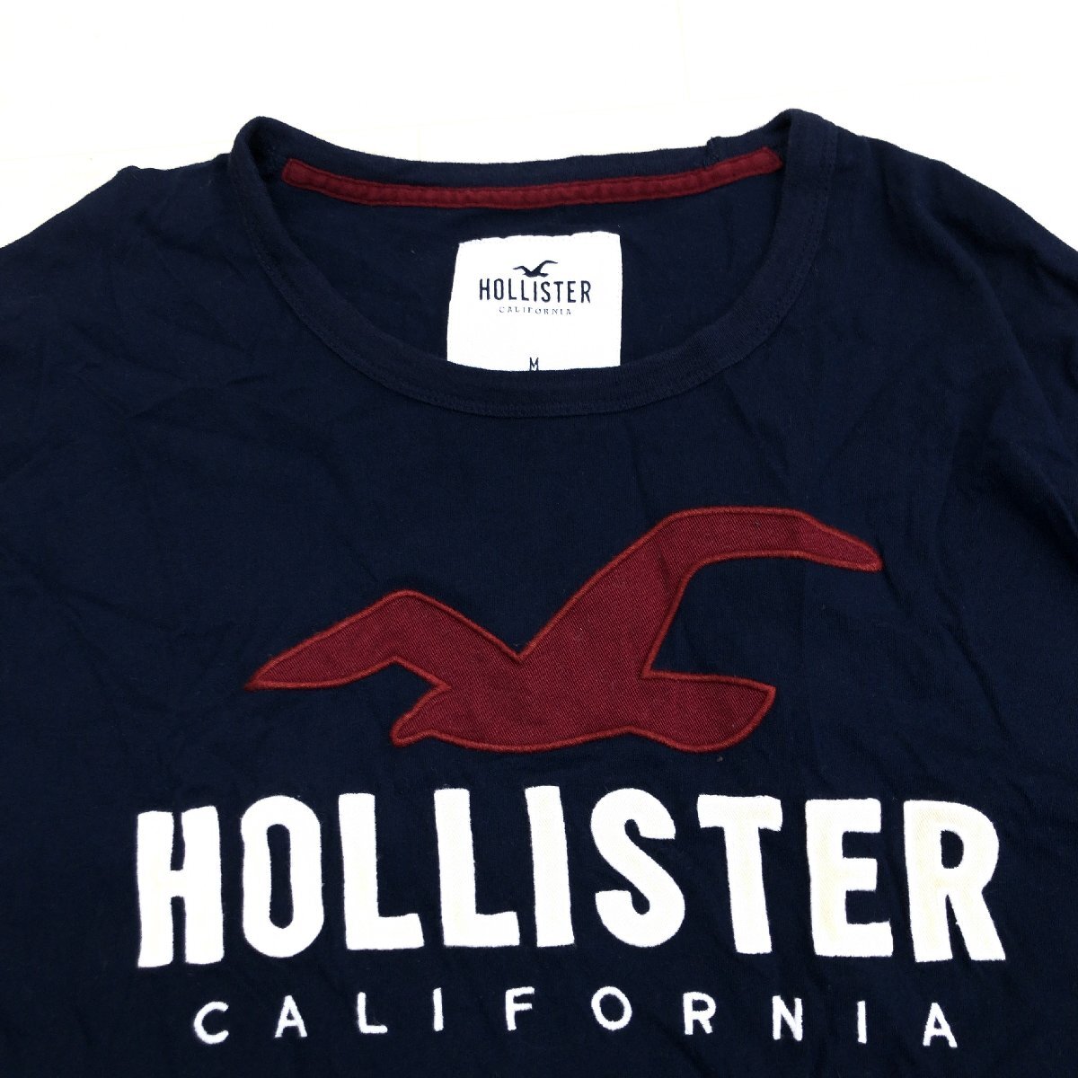 HOLLISTER ホリスター ロゴワッペン Tシャツ M 濃紺 ネイビー 長袖 ロンT アメカジ 古着 国内正規品 メンズ 紳士_画像5