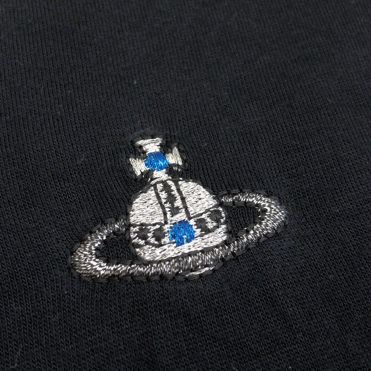Vivienne Westwood MAN ヴィヴィアンウエストウッド オーブ刺繍 Vネック Tシャツ 44(S) 黒 ブラック 半袖 トップス 日本製 国内正規品 紳士_画像5