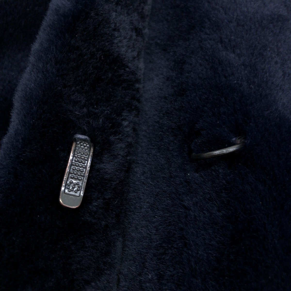 ★Mink Fur Coat 最高級毛皮 シェアードミンク セミロングコート F 濃紺 ネイビー ミンクファー リアルファー 毛皮 レディース 女性用 婦人_画像5