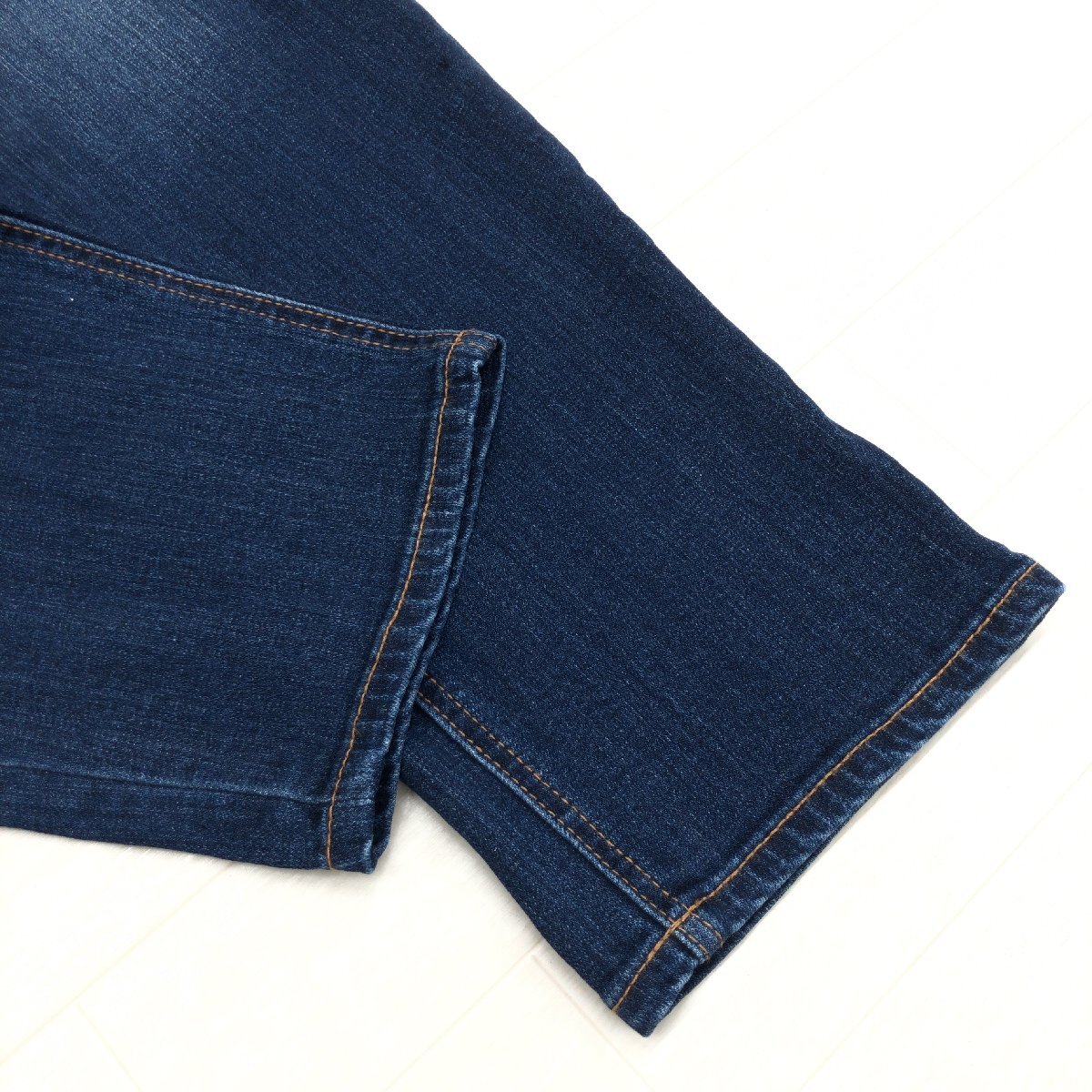 * new goods n*Or noire USED processing stretch Denim pants 3L w84woshu blue indigo jeans 2XL easy large unused 