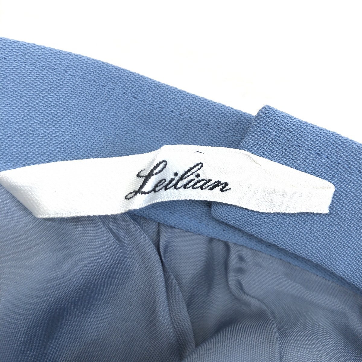 Leilian レリアン スリット タイトスカート 13(XL) w80 サックスブルー 日本製 ミモレ丈 LL 2L ゆったり 大きい レディース 女性用_画像3