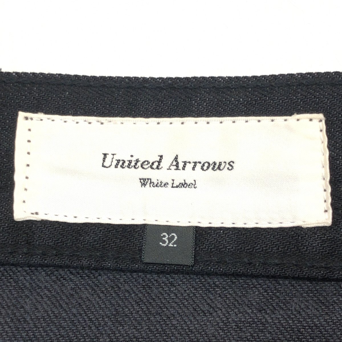 ●UNITED ARROWS White Label ユナイテッドアローズ ストレッチ テーパード デニム パンツ 32 w88 黒 ブラック ジーンズ カジュアル 日本製_画像3