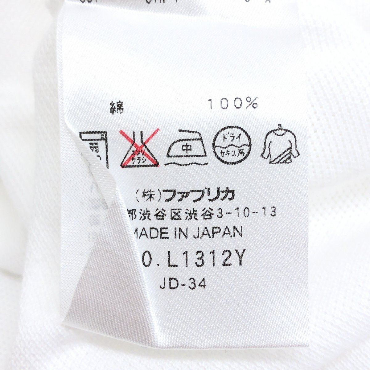 LACOSTE ラコステ ロゴ刺繍 鹿の子 ポロシャツ 4 白 ホワイト 長袖 カノコ 日本製 国内正規品 メンズ 紳士_画像6