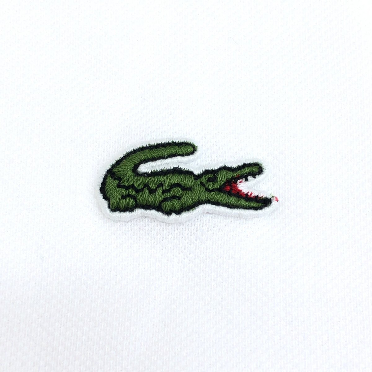 LACOSTE ラコステ ロゴ刺繍 鹿の子 ポロシャツ 4 白 ホワイト 長袖 カノコ 日本製 国内正規品 メンズ 紳士_画像4