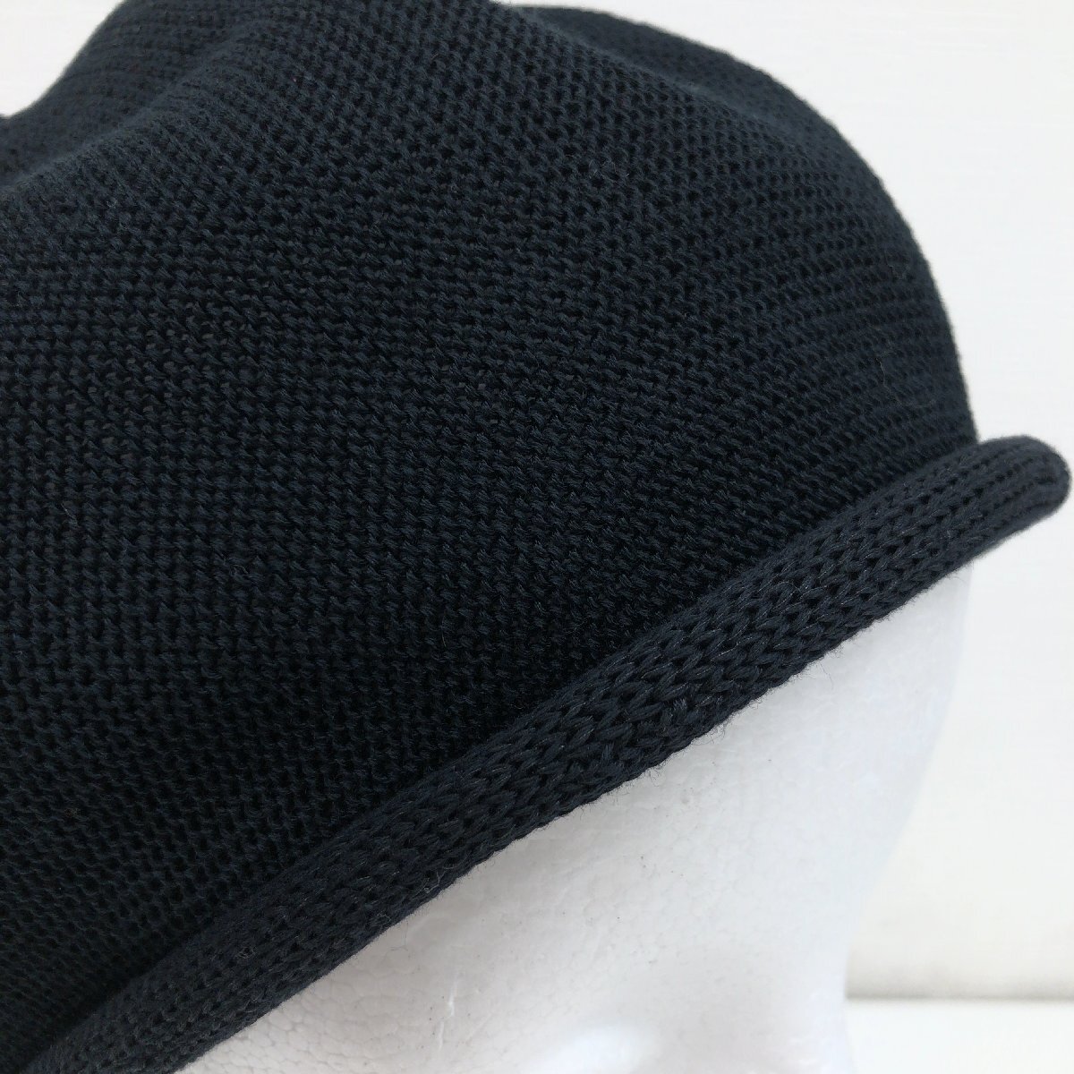 美品 CA4LA カシラ 定価6,050円 ROLLY2 サマーニット ベレー帽 One(58cm) 黒 ブラック ロールアップデザイン 日本製 帽子 レディース_画像8