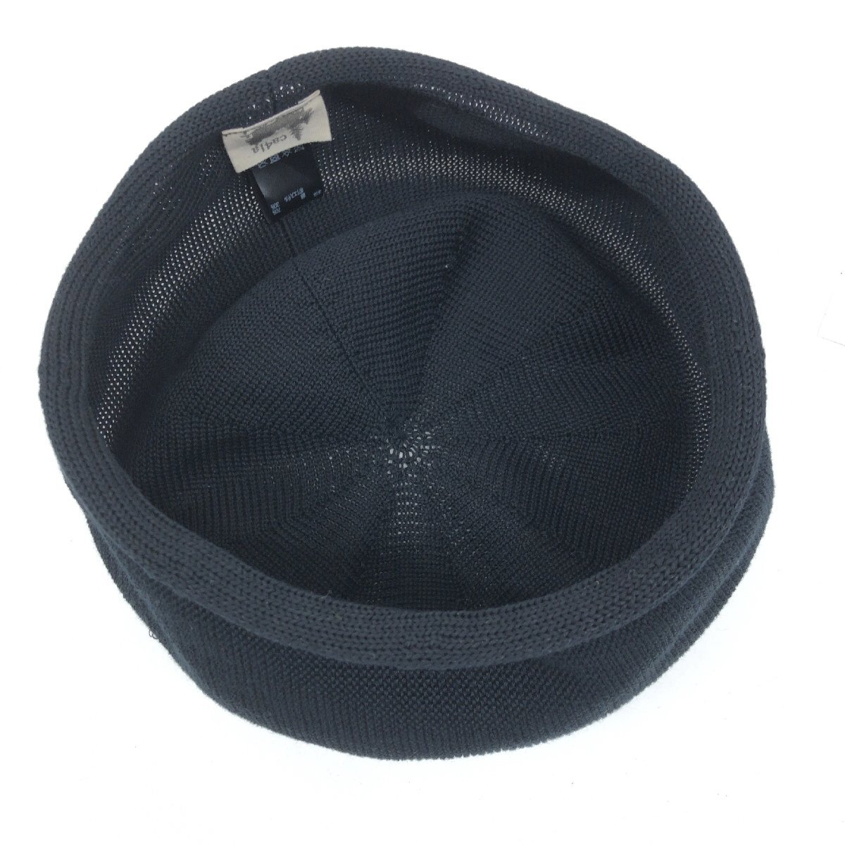 美品 CA4LA カシラ 定価6,050円 ROLLY2 サマーニット ベレー帽 One(58cm) 黒 ブラック ロールアップデザイン 日本製 帽子 レディース_画像7