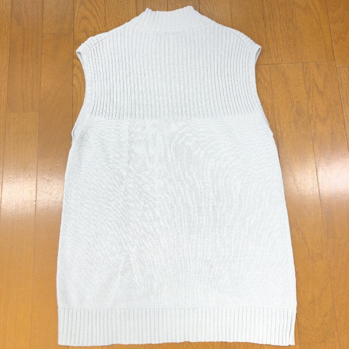 Theory セオリー ダブルジップ コットン ニット ベスト 38(M) ライトグレー系 セーター 日本製 国内正規品 メンズ 紳士_画像2