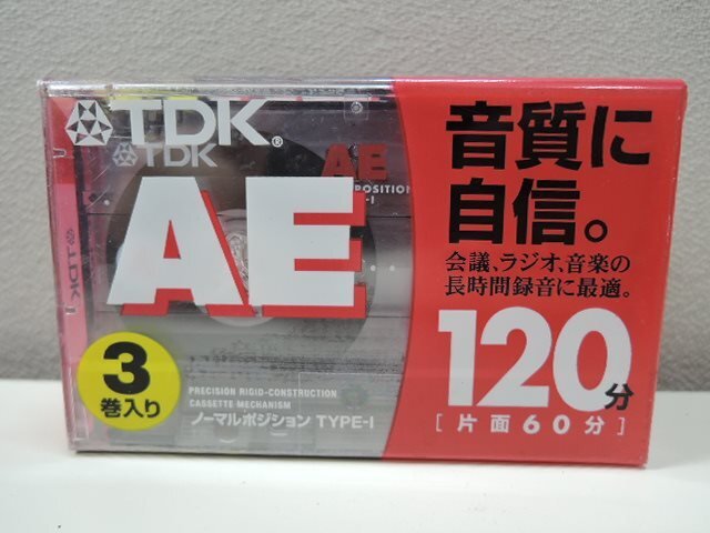 TDK ティーディーケイ ノーマルポジション 120分(片面60分) AE カセットテープ 3本パック AE-120X3G +おまけ/未開封品の画像2