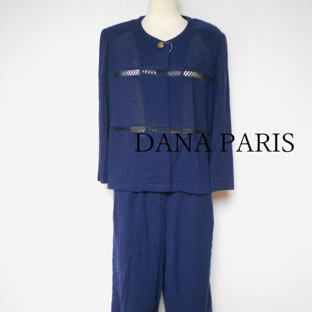 876234 DANA PARIS ダナパリ 紺系 パンツスーツ セットアップ 9_画像1