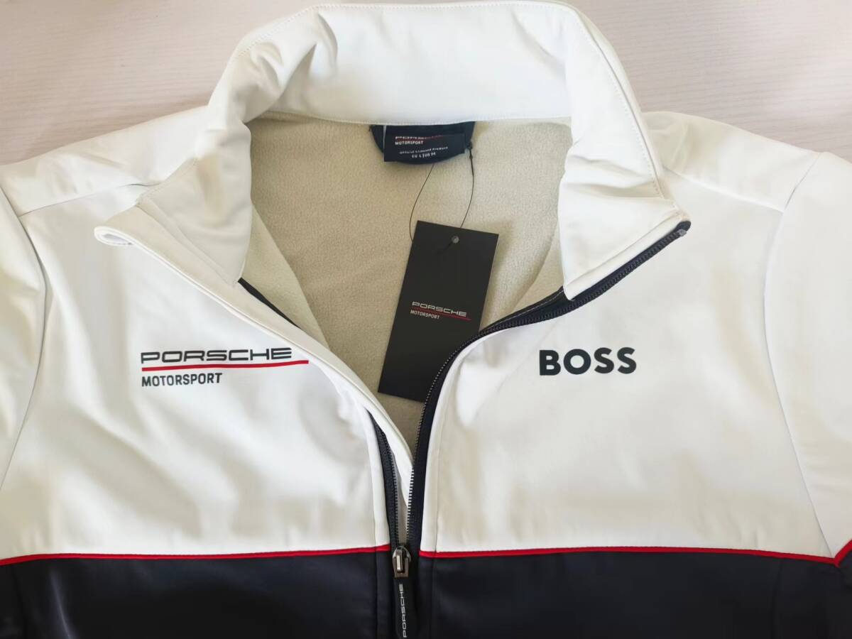 (Porsche+Hugo Boss)ポルシェ モータースポーツ オフィシャル ソフトシェル ジャケット アウター ブラック / ホワイト 公式 Porsche_画像3