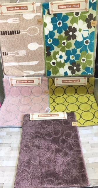  free shipping! popular pattern.! circle wash OK! back surface nonslip processing kitchen mat (5 pattern from )1 sheets 