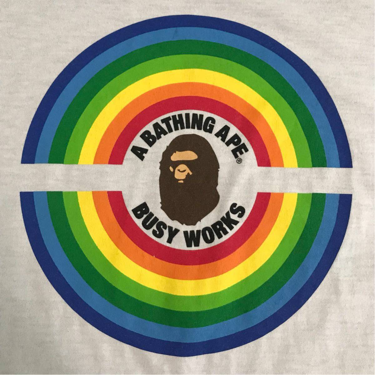 ★リバーシブル★ bape head レインボーロゴ Tシャツ L a bathing ape rainbow logo エイプ ベイプ アベイシングエイプ reversible 初期_画像3