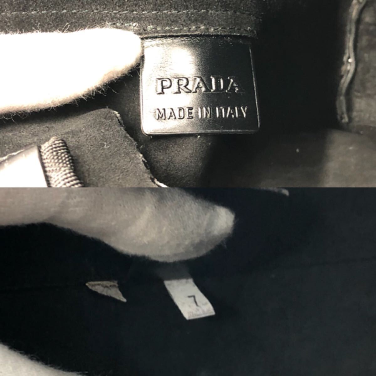 1円〜【希少/極美品】PRADA プラダ ロゴ型抜き メンズ トートバッグ 肩掛け B5 ハンド ビジネス カーフ レザー 本革 ブラック イタリア製_画像8