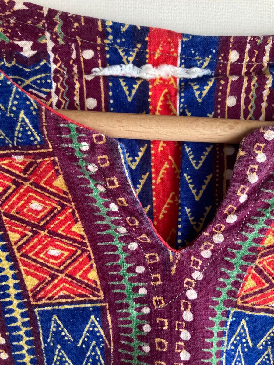 パキスタン70’sビンテージ綿カフタントップス/ジャンティーク/インド/民族衣装