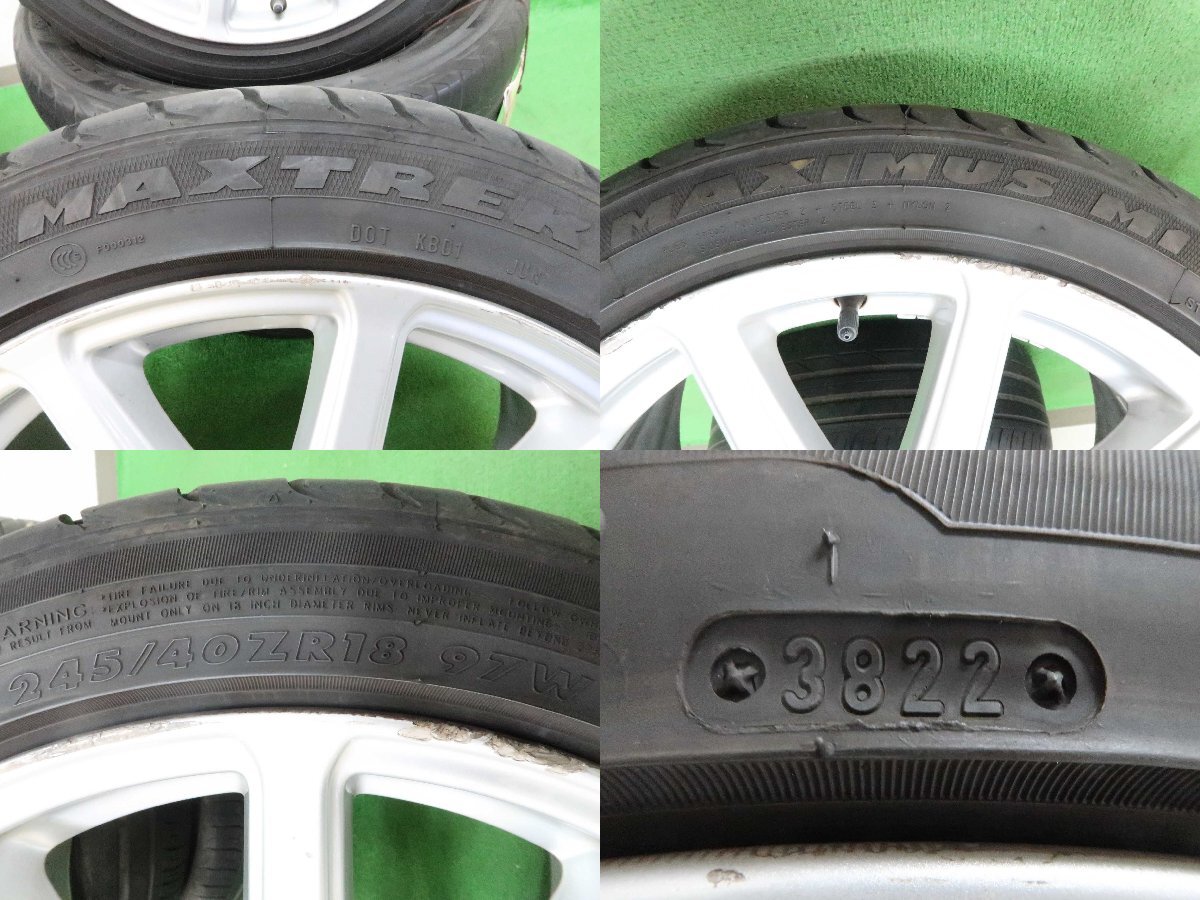 4本 アウディ TT 純正 18インチ 9J +52 5H 112 ラジアル MAXTREK MAXIMUS M1 2022年 245/40R18 8J0601025AA SPEEDLINE製 純正戻し 車検に_画像7