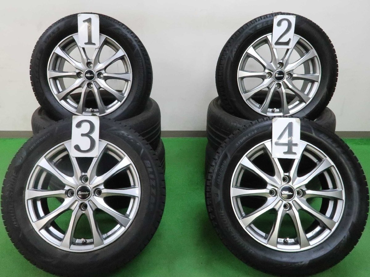 4本 Exceeder 15インチ 5.5J +43 4H 100 スタッドレス ブリヂストン ブリザック VRX3 2021年 185/60R15 アクア ヴィッツ ヤリス フィット_配送料金は下記をご確認下さい。