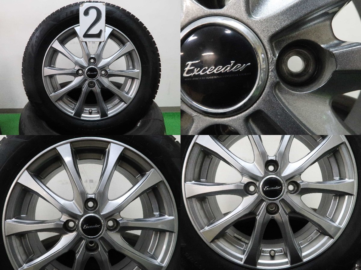 4本 Exceeder 15インチ 5.5J +43 4H 100 スタッドレス ブリヂストン ブリザック VRX3 2021年 185/60R15 アクア ヴィッツ ヤリス フィット_タイヤ、ホイール4本セットでの出品です。