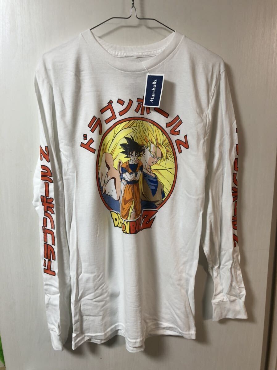 新品 XLドラゴンボール Tシャツ 輸入 長袖 白 ホワイト 悟空 サイヤ人3 海外 アメリカ 公式 タグ Marshalls 東映 鳥山明 E3-1_画像1