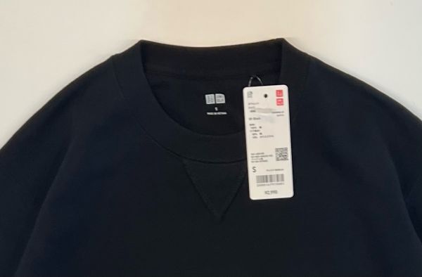 H6821【新品タグ付き】UNIQLO　ユニクロ　スウェットシャツ　長袖　スウェット　469926　ブラック　S_画像3