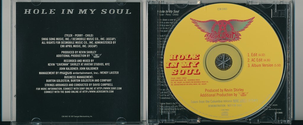AEROSMITH / エアロスミス / HOLE IN MY SOUL /US盤/中古CD！69952_画像2