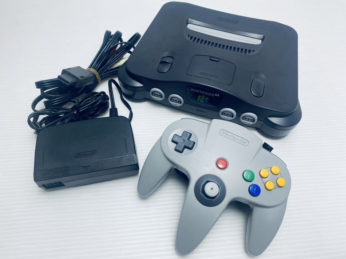 美品/ 動作品 nintendo64本体希少品 コントローラ セットンテンドー64 本体 NINTENDO64(H-92)