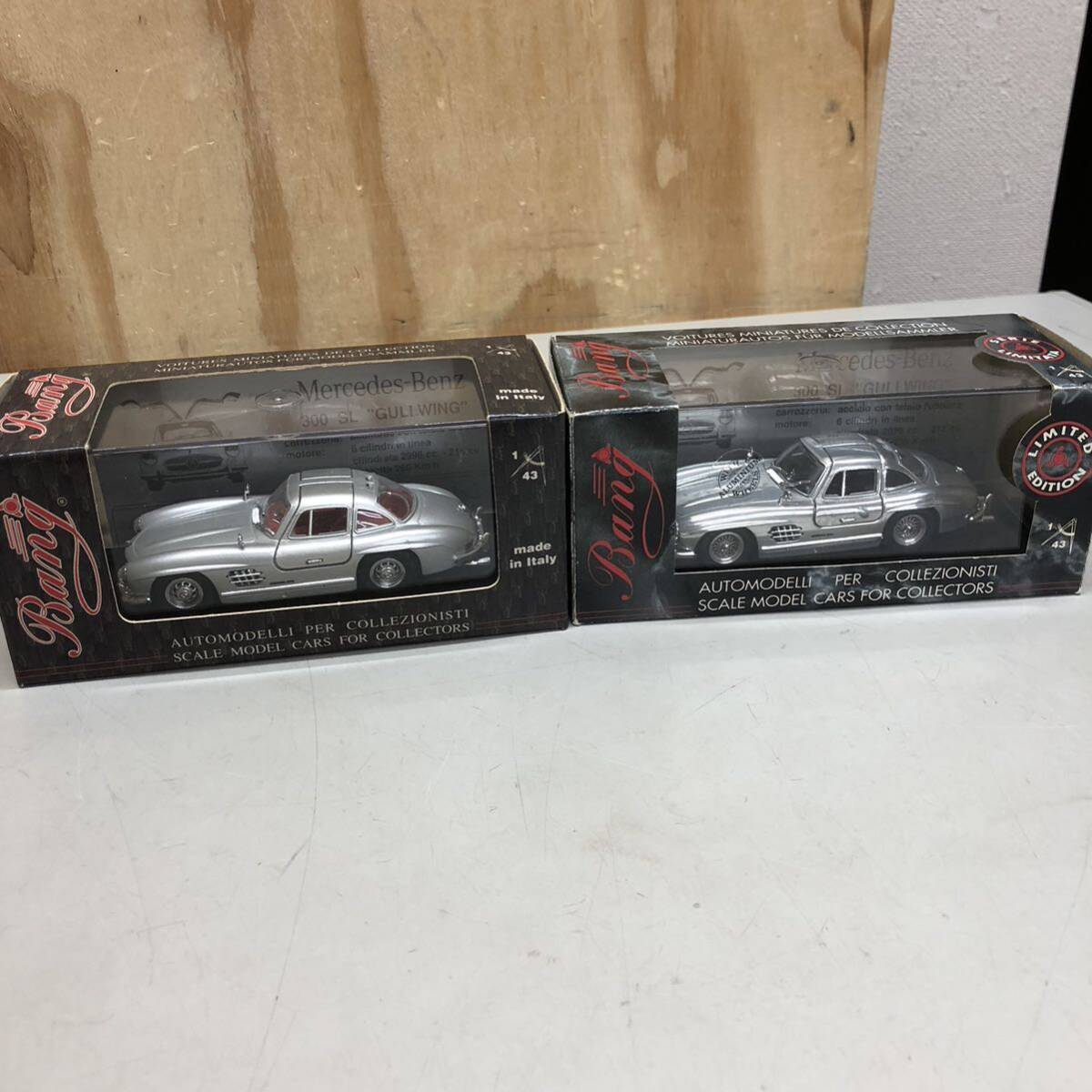 Bang Mercedes Benz 300SL GULLWING 1/43 LIMITED EDITION 含む 2点 中古 現状品 aluminum wheels メルセデス ベンツ ガルウイング_画像1