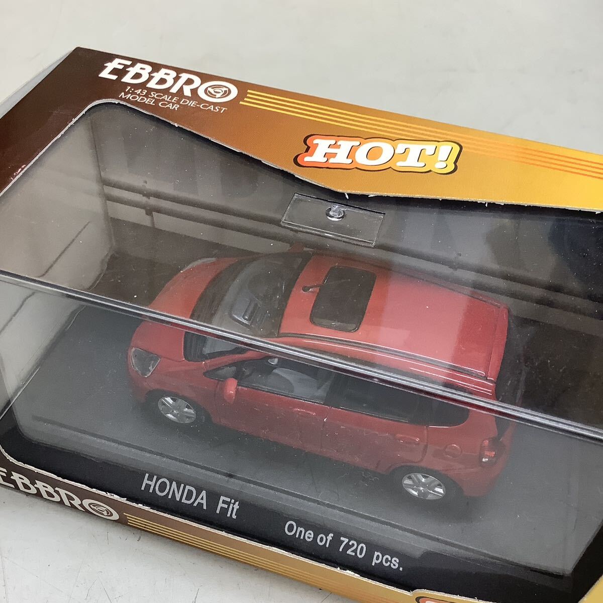 ⑦ EBBRO HONDA FIT 1/43 ホンダ フィット ミニカー RED _画像8