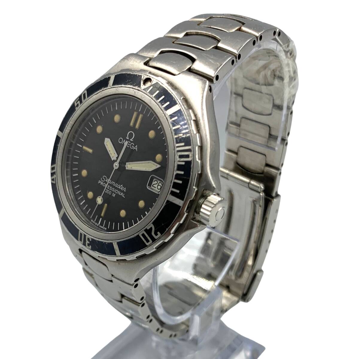  1円スタート■ OMEGA Seamaster Professional オメガ シーマスター プロフェッショナル 200m クォーツ QZ / 90s / 稼働品 / 電池交換 の画像2