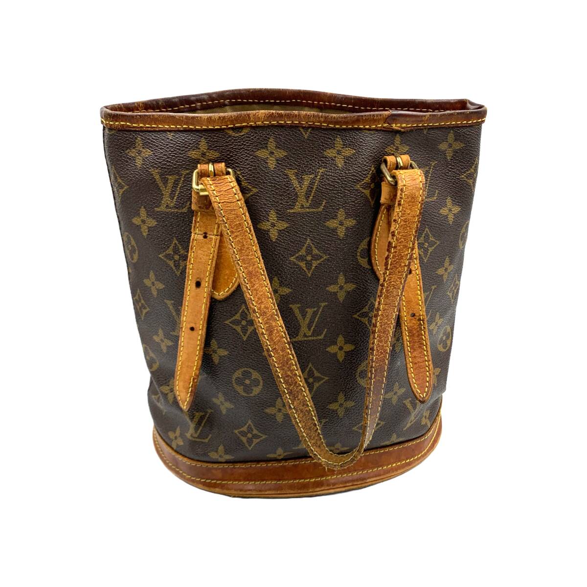 1円スタート■ LOUIS VUITTON ルイヴィトン モノグラム バケットPM プチバケット トートバッグ / M42238 / フランス製 / の画像2