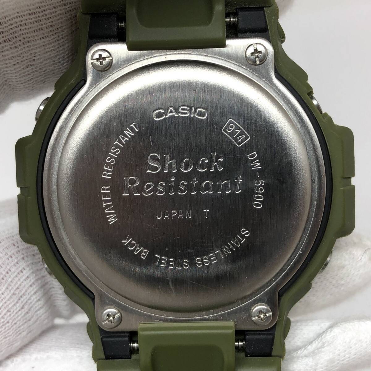 ジャンク G-SHOCK ジーショック 【ITQXQTEIQB7G】 CASIO カシオ 腕時計 DW-5900 初代三つ目 カモフラージュ 迷彩 デジタル カーキ グリーンの画像9