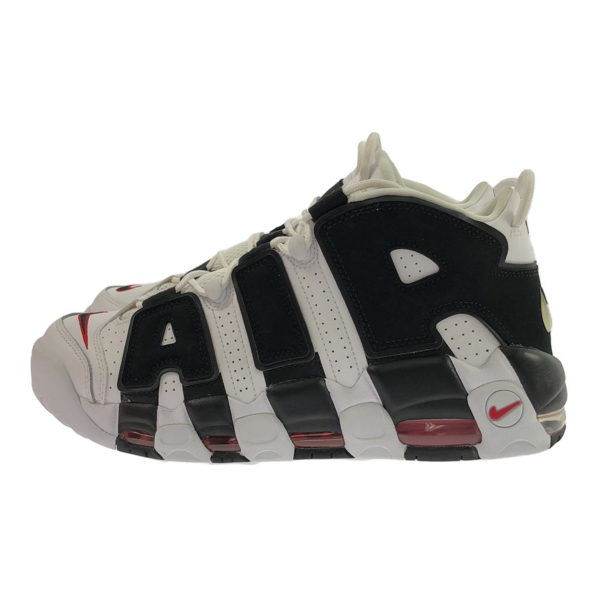 NIKE ナイキ 【men3867M】 AIR MORE UPTEMPO WHITE BLACK UNIVERSITY RED エア モアアップテンポ ホワイト スニーカー シューズ 51N_画像2