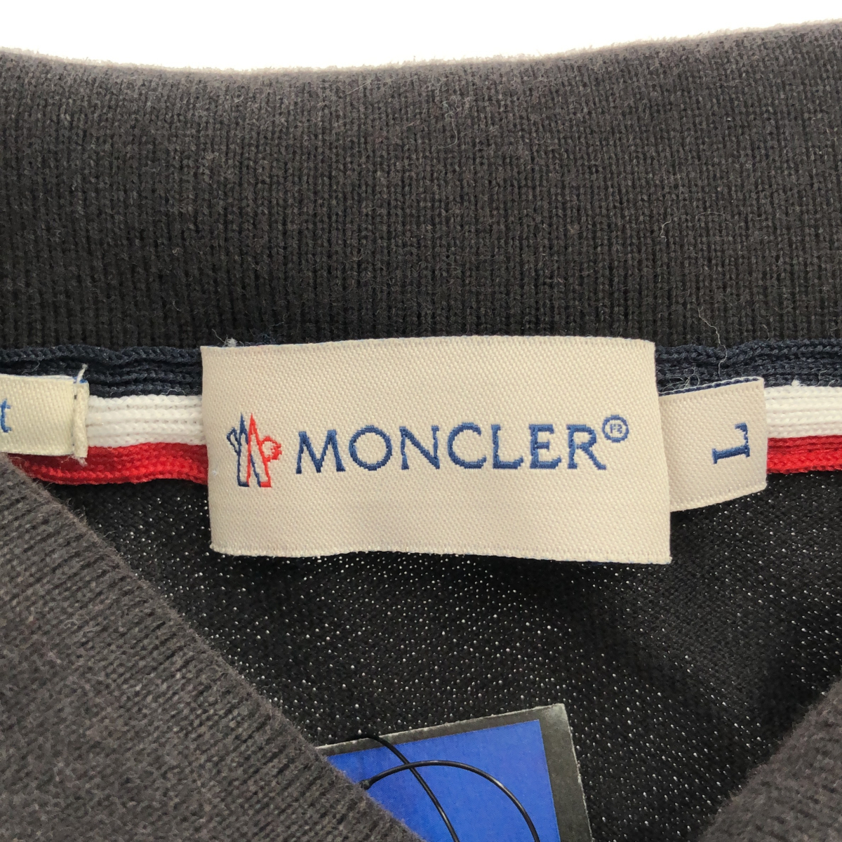 MONCLER モンクレール 【men3859M】 S/S ポロシャツ トップス 110918339500 84093 BLK ブラック 黒 コットン メンズ Lサイズ OC_画像5