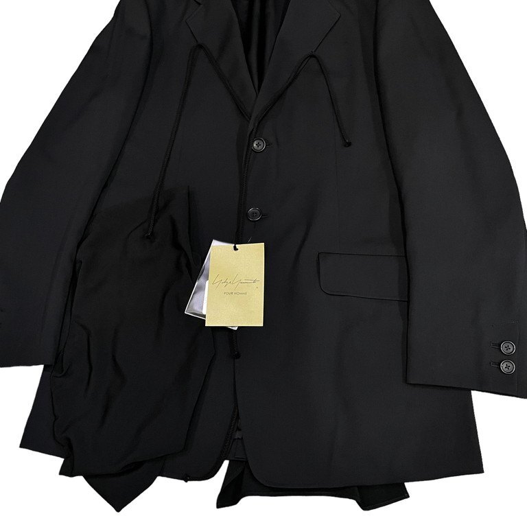 Yohji Yamamoto Pour Homme 【men3775I】 23AW ウールギャバジンドレープパッチテーラードジャケット LOOK32 定価180,400円 美品 タグ付 AR_画像4