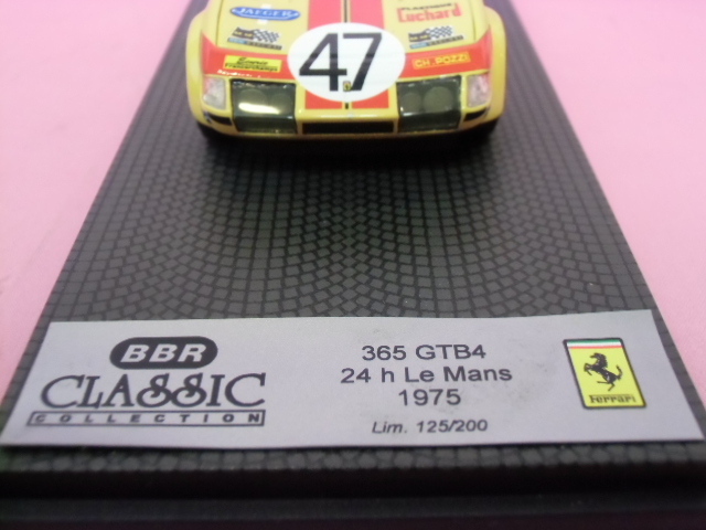  final product * limitation 200pcs* Ferrari 365 GTB4 #47 Le Mans 1975*1/43