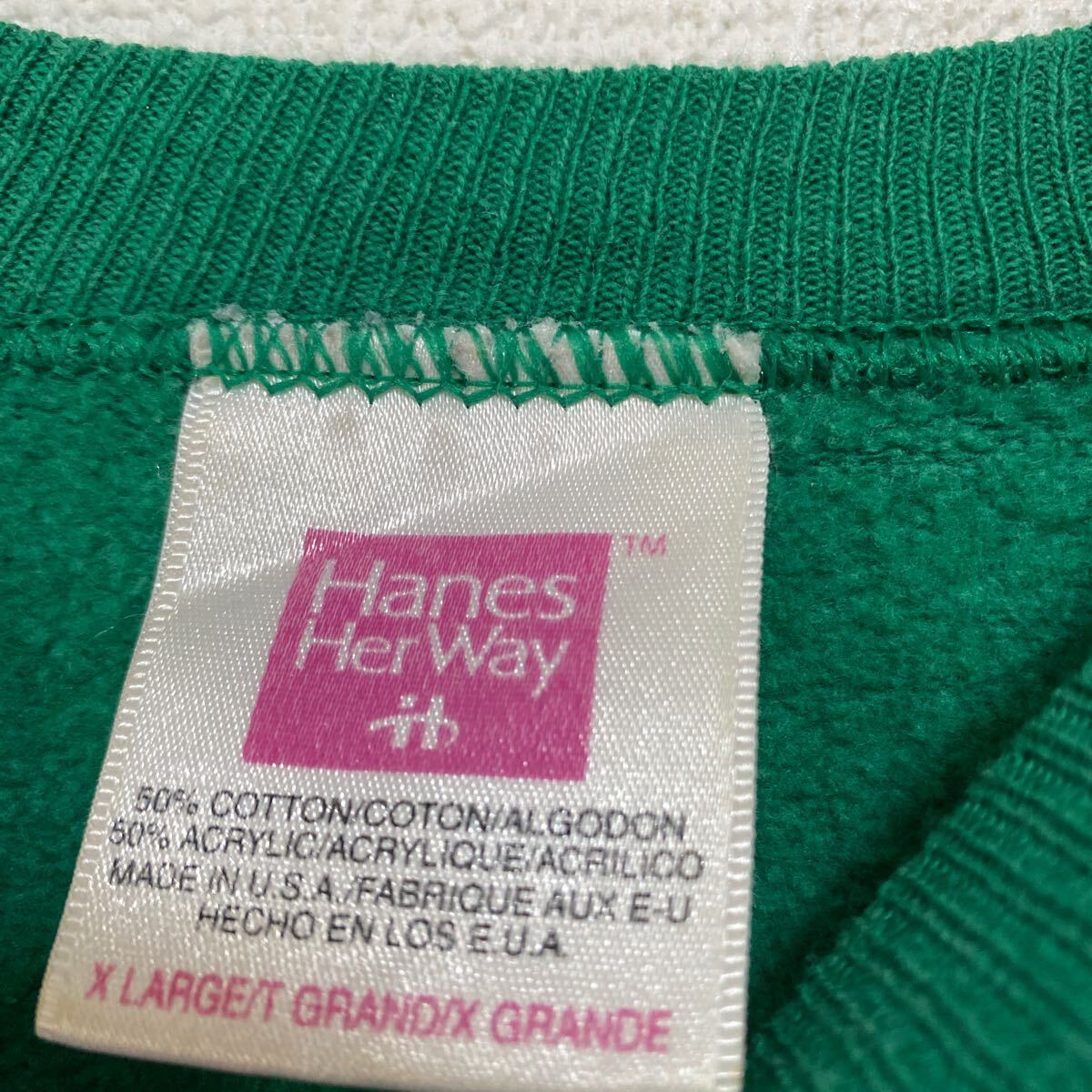 80s 90s ヘインズ hanes ビンテージ ヴィンテージ トレーナー スウェット 無地 アメリカ 古着 レア カラー アメカジ ストリート バンド_画像3