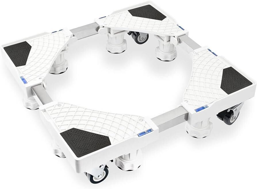 Airblue 洗濯機 台 キャスター 8足4輪 洗濯機置き台 防水パン 適格請求書発行可 冷蔵庫置き台 洗濯パン 防振パッド付き 360度回転 _画像1