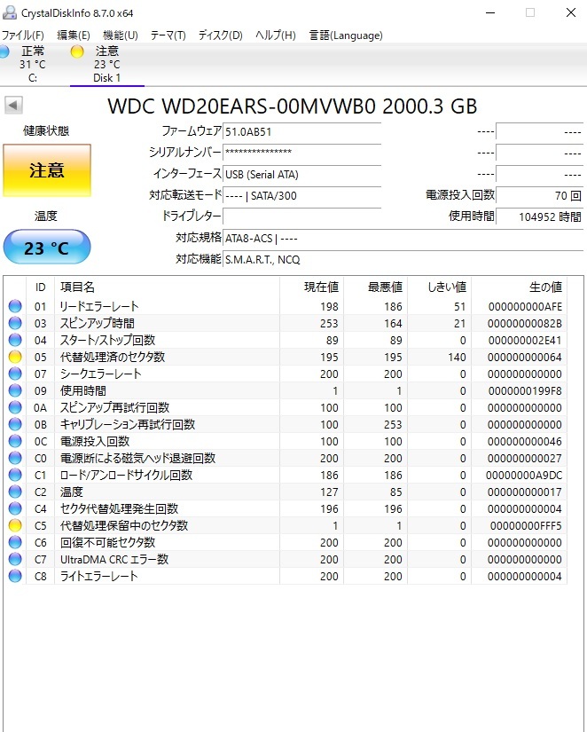 【注意判定】【4点セット】メーカー各社 HDD 3.5インチ 2.0TB ハードディスク パソコン_画像5