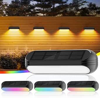 PUAIDA ソーラーガーデンライト屋外 パスライト RGB&三色LED IP65防水 装飾ライト4個セット 庭/階段/通路/バッ_画像1