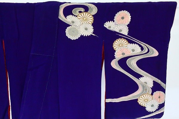 【着物フィ】アンティーク 訪問着 身丈147cm 紫 袷 大正ロマン レトロ 正絹 仕立て上がり kimono 16007_画像9