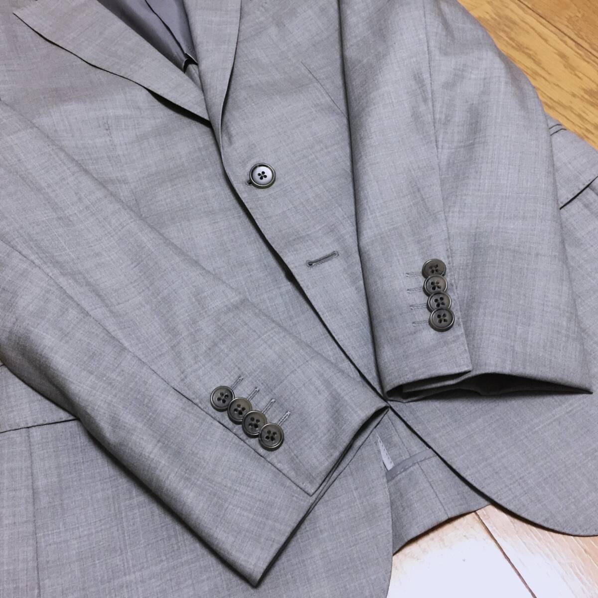 美品 SIMPLICITE シンプリシテェ 伊 Zegna エルメネジルドゼニア地 COOL EFECT クールエフェクト 春夏 ウール 2B テーラードジャケット 44の画像7