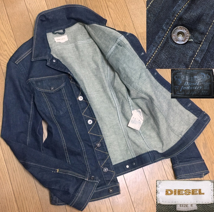 DIESEL ディーゼル ルーマニア製 JYMPOS DENIM JACKET インディゴ ストレッチデニム 3rdタイプ トラッカージャケット メンズ Sの画像1