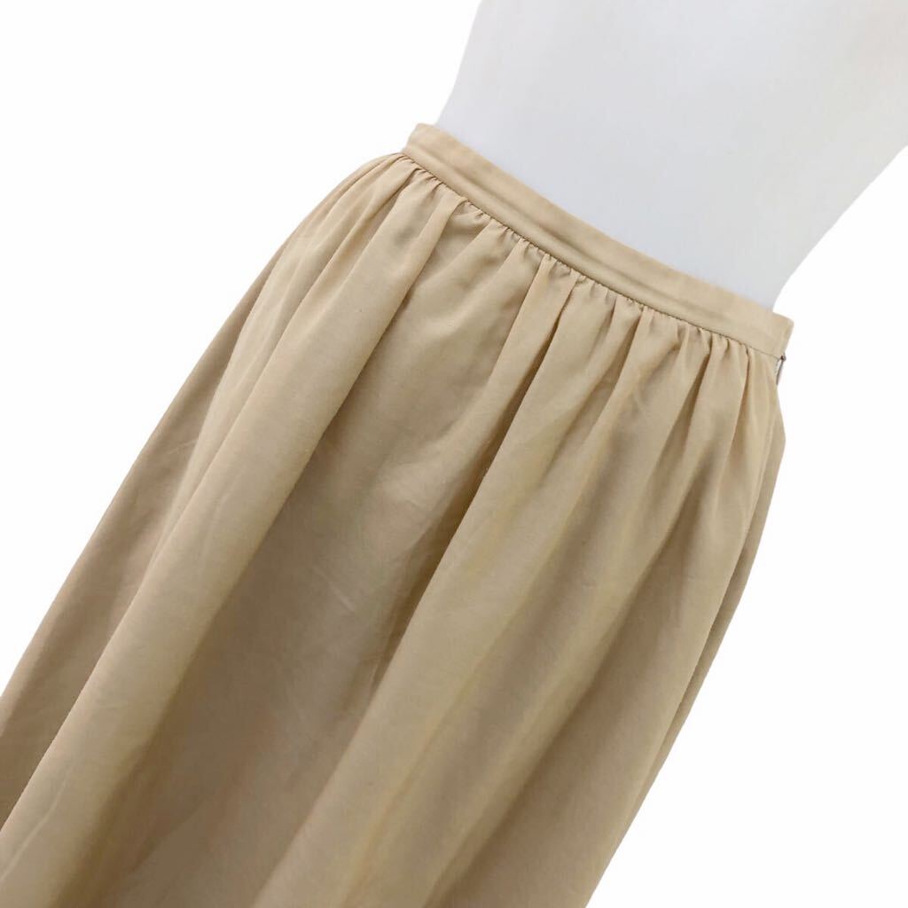 S207 made in Japan SHIPS Ships long skirt skirt bottoms chiffon skirt lady's 38 beige 