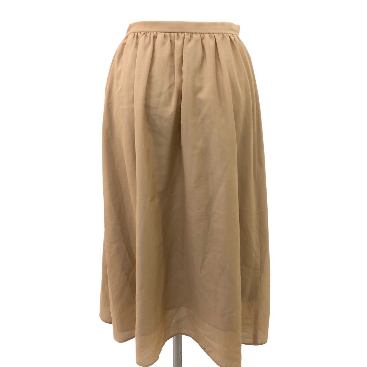 S207 made in Japan SHIPS Ships long skirt skirt bottoms chiffon skirt lady's 38 beige 