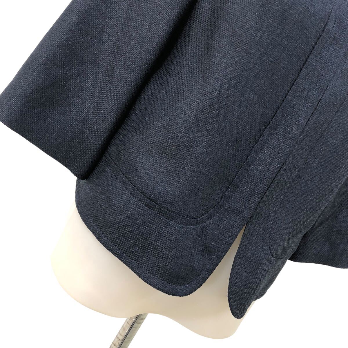 S210 simplicite シンプリシテェ ジャケット 羽織り 薄手 七分袖 ノーカラー レディース 38 ネイビー 紺_画像4
